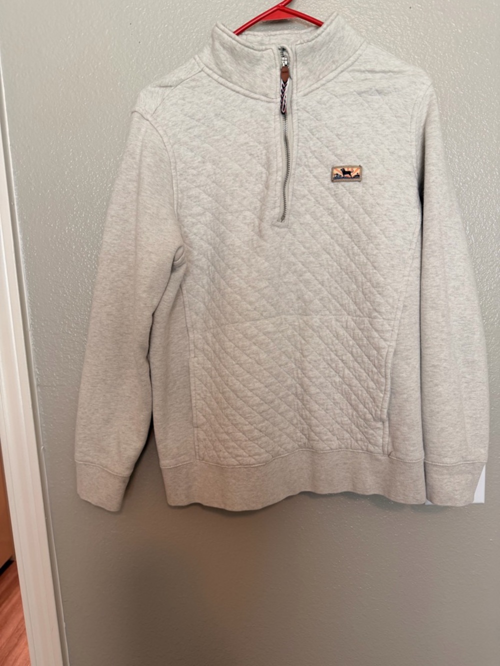 The Black Dog Women’s Quilted Half-Zip Sweater - Light Gray